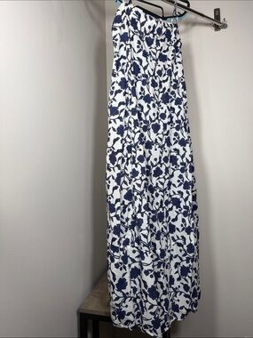 Zara White Dress with Navy Floral Print